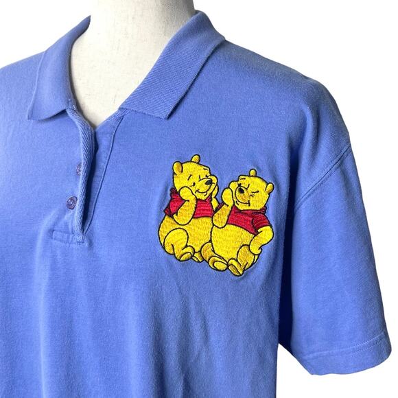 Vintage Disney Womens Size L Winnie the Pooh Embroidered Short Sleeve Polo Shirt - Picture 3 of 12